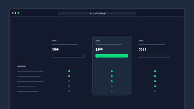PricingTable preview